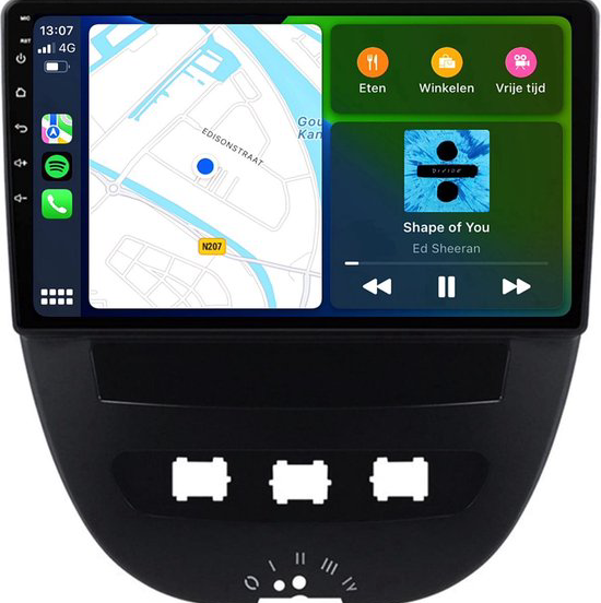 Toyota Aygo - Citroen C1 - Peugeot 107 - Draadloos Android auto & Apple Carplay navigatie