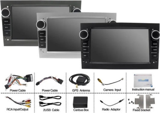 Autoradio 7 inch voor Opel Corsa/Astra/Vectra/Zafira/Combo 2GB+32GB Android 12 CarPlay/Auto/WiFi/GPS/RDS/DSP